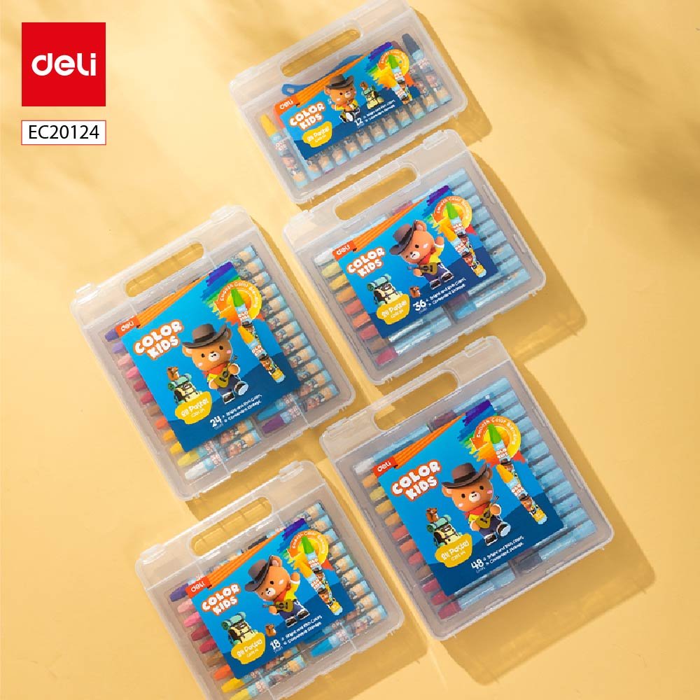 EC20124-1 ديلي أقلام تلوين أويل باستل سداسي - كالار إيموشن - بوكس بلاستيك 24 لون EC20124